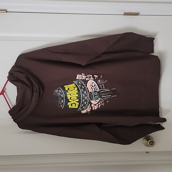 Exotikon Size 2XL Brown Hoodie Sweatshirt, Kangaroo Pockets, Like New Condition - Picture 3 of 10